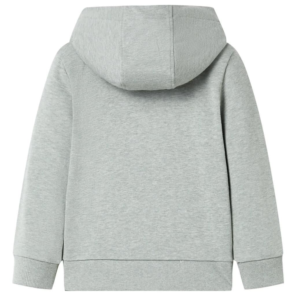 Kids' Hooded Sweatshirt With Zip Light Melange 128