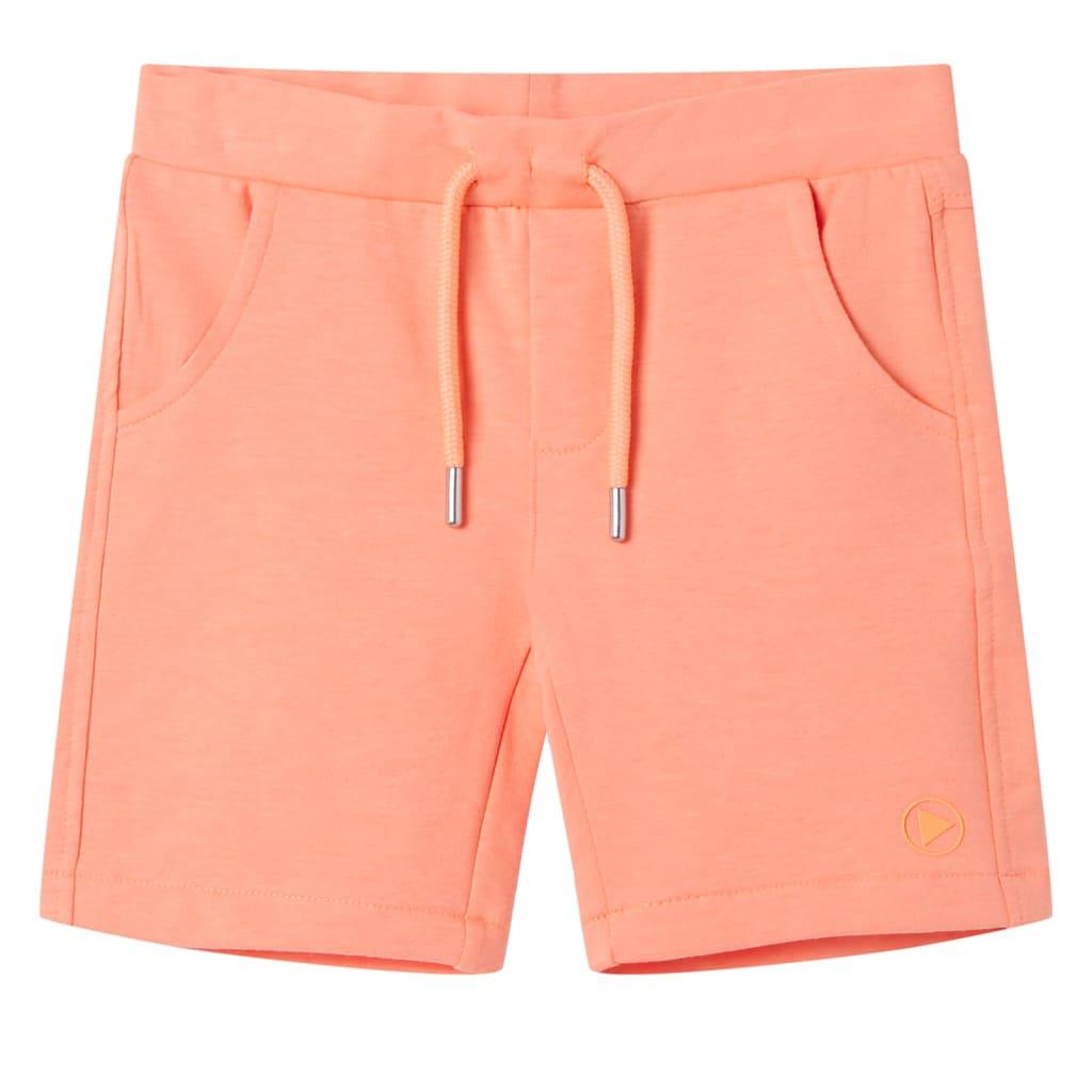 Kids' Shorts With Drawstring Neon Orange 116