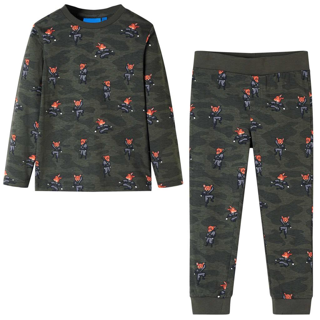 Kids' Pyjamas With Long Sleeves Khaki 128