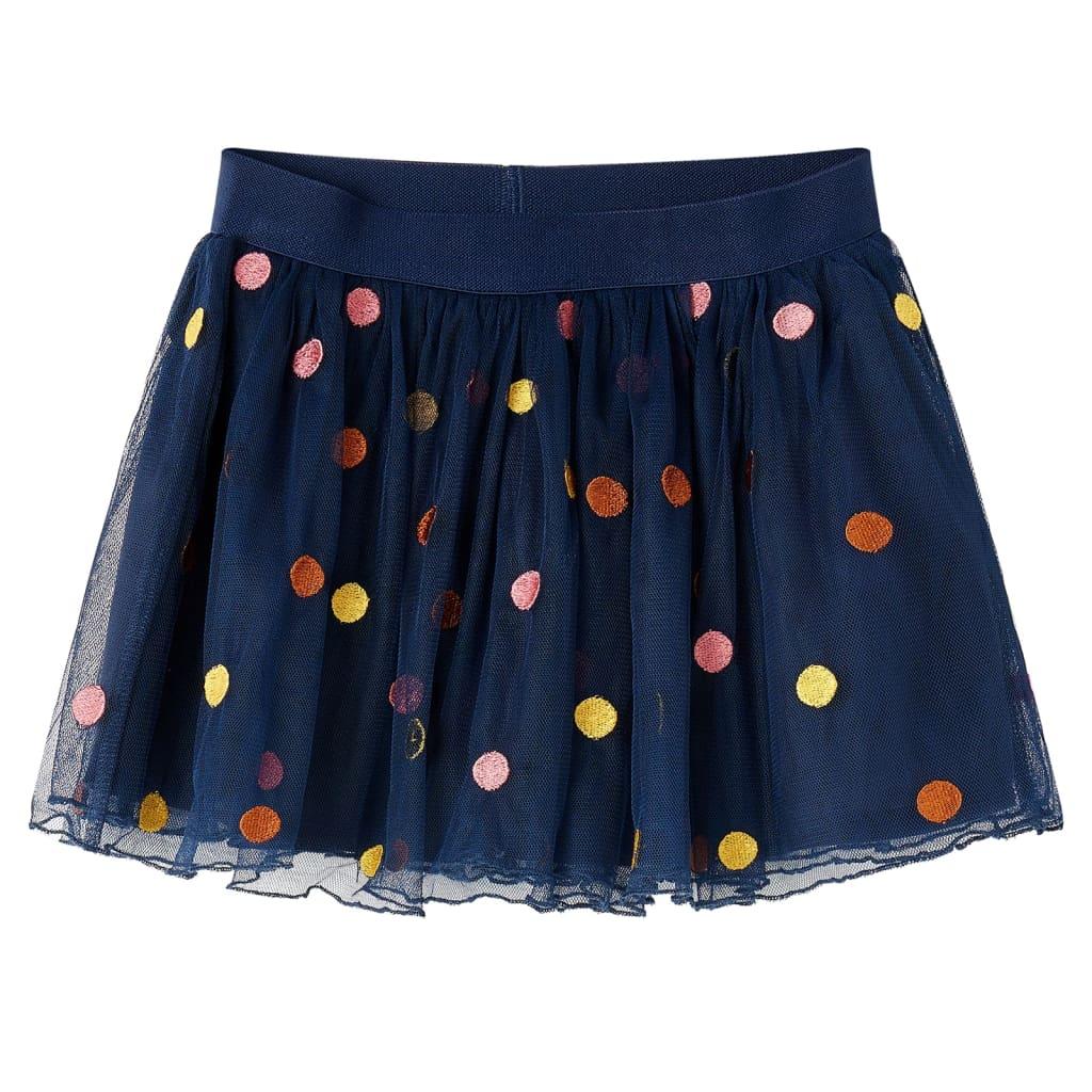 Kids' Tulle Skirt With Polka Dot Navy Blue 128