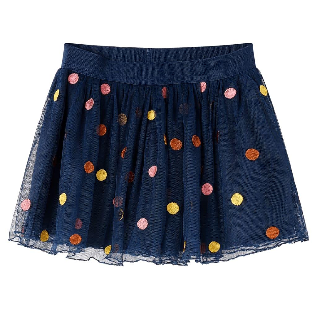 Kids' Tulle Skirt With Polka Dot Navy Blue 128