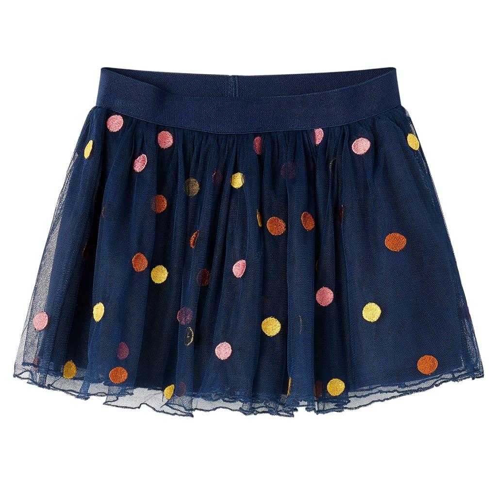 Kids' Tulle Skirt With Polka Dot Navy Blue 128