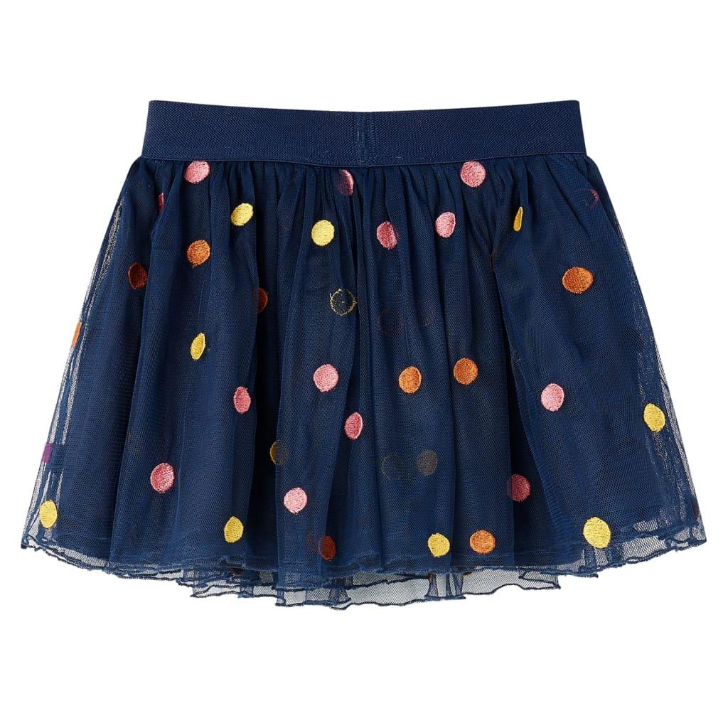 Kids' Tulle Skirt With Polka Dot Navy Blue 128