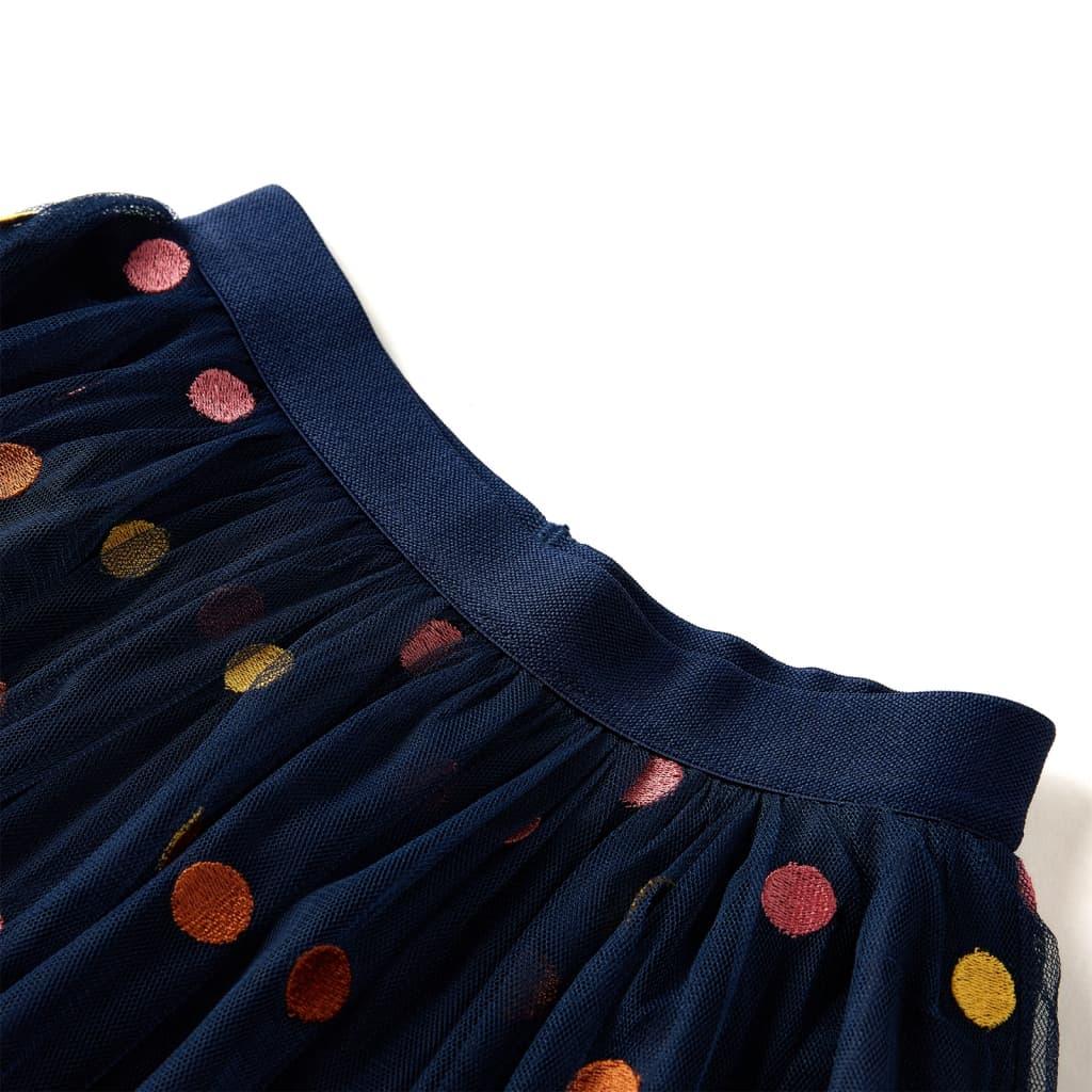 Kids' Tulle Skirt With Polka Dot Navy Blue 128