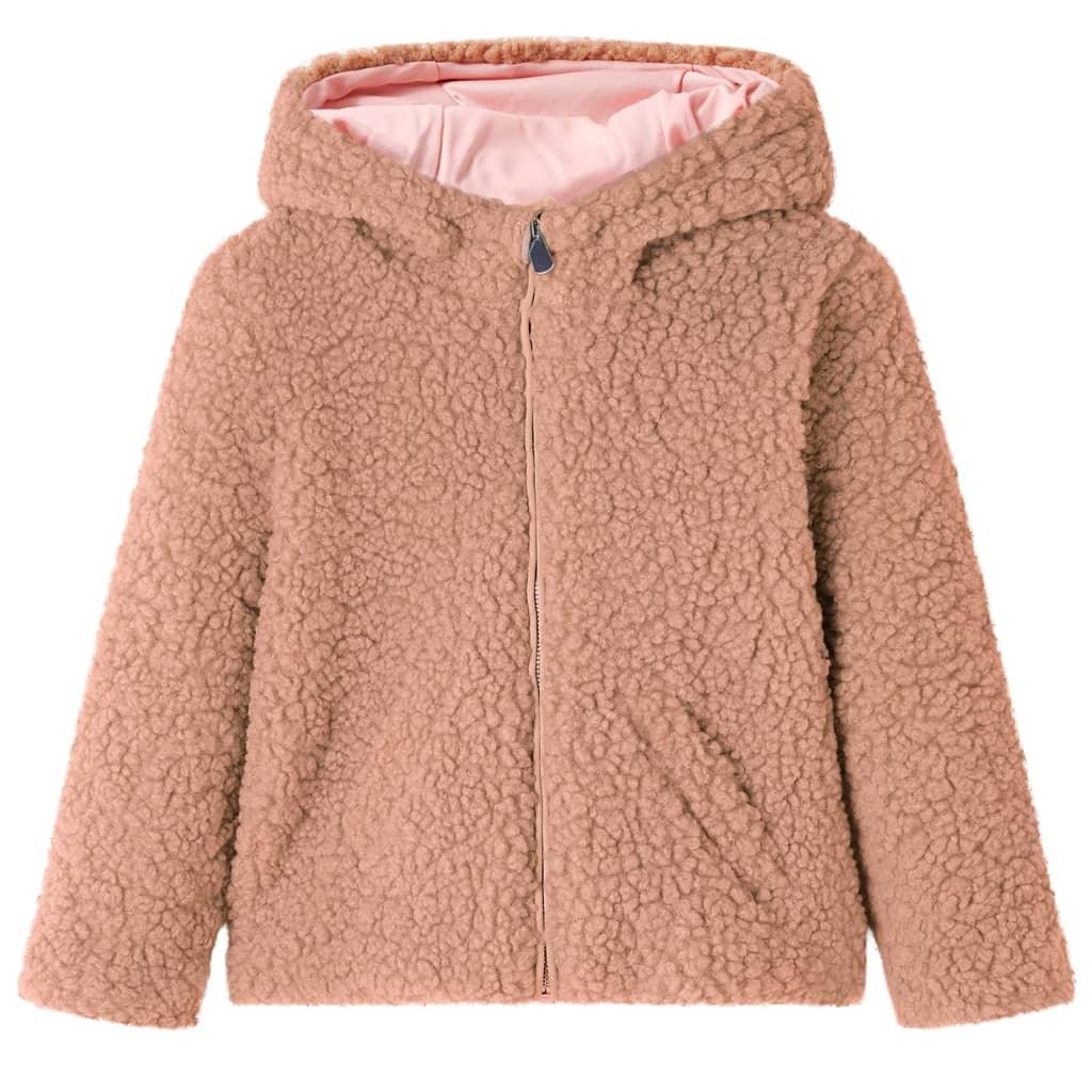 Kids' Hooded Jacket Teddy Faux Fur Mint 128