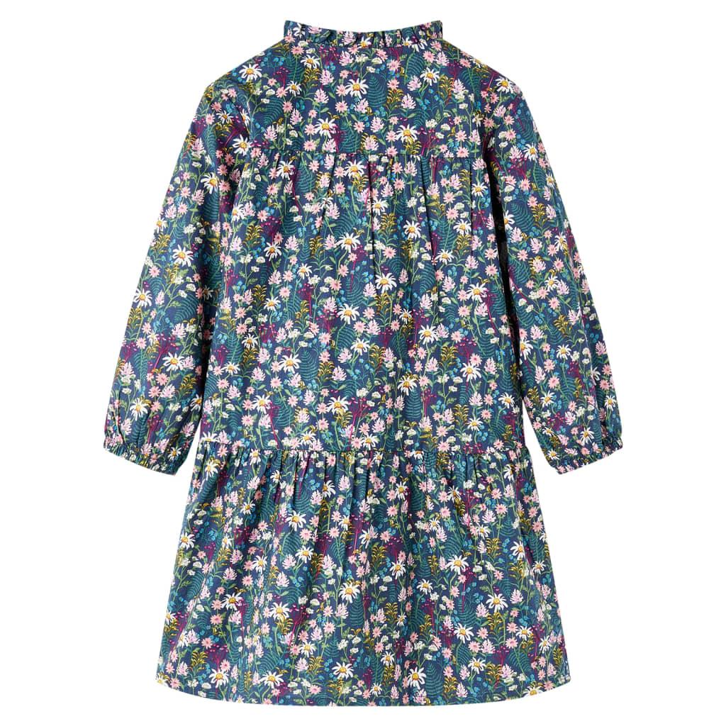 Kids' Dress With Long Sleeves Dark Blue 116