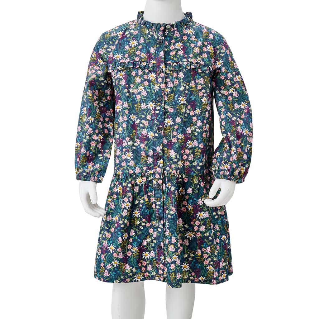 Kids' Dress With Long Sleeves Dark Blue 116