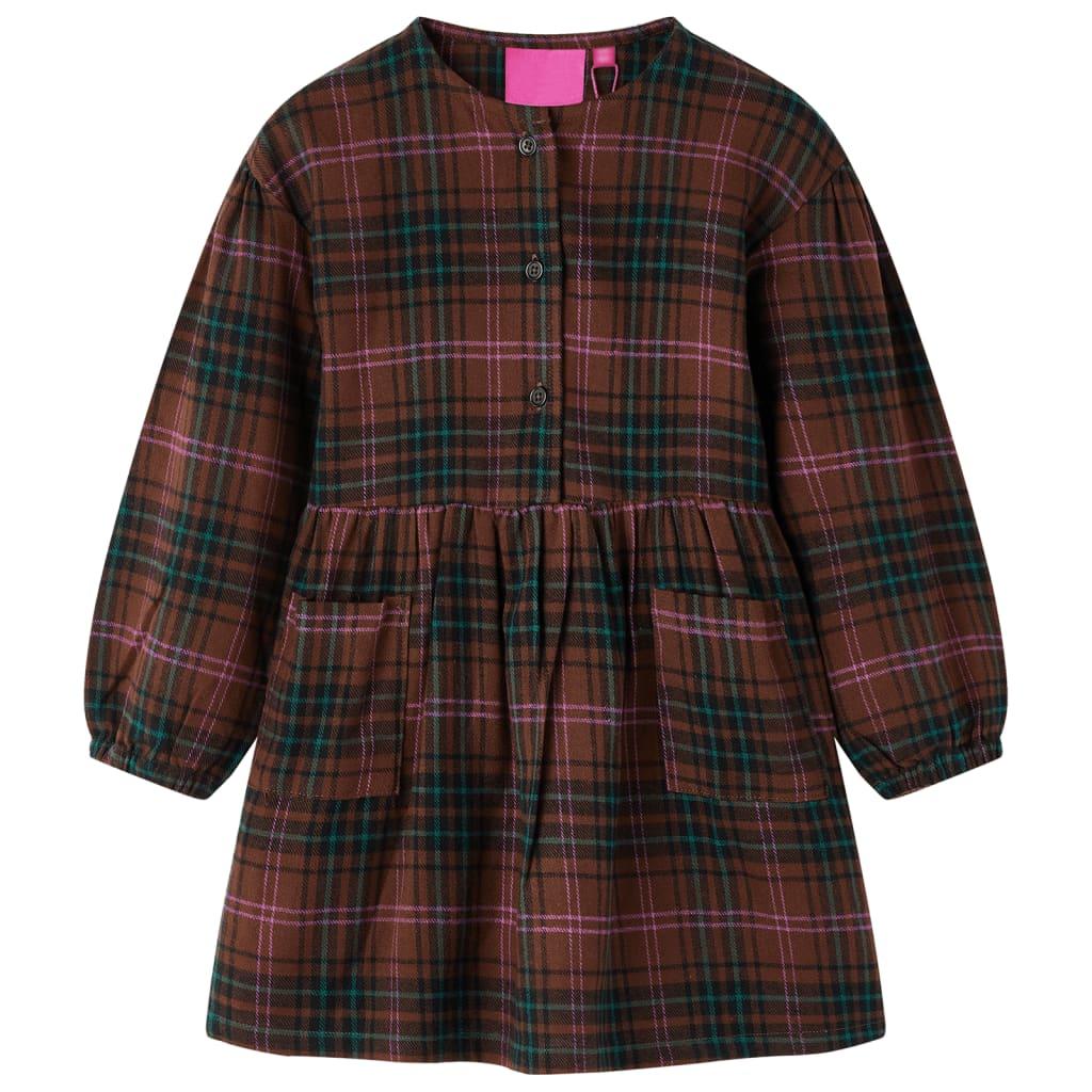 Kids' Dress With Long Sleeves Cognac 104