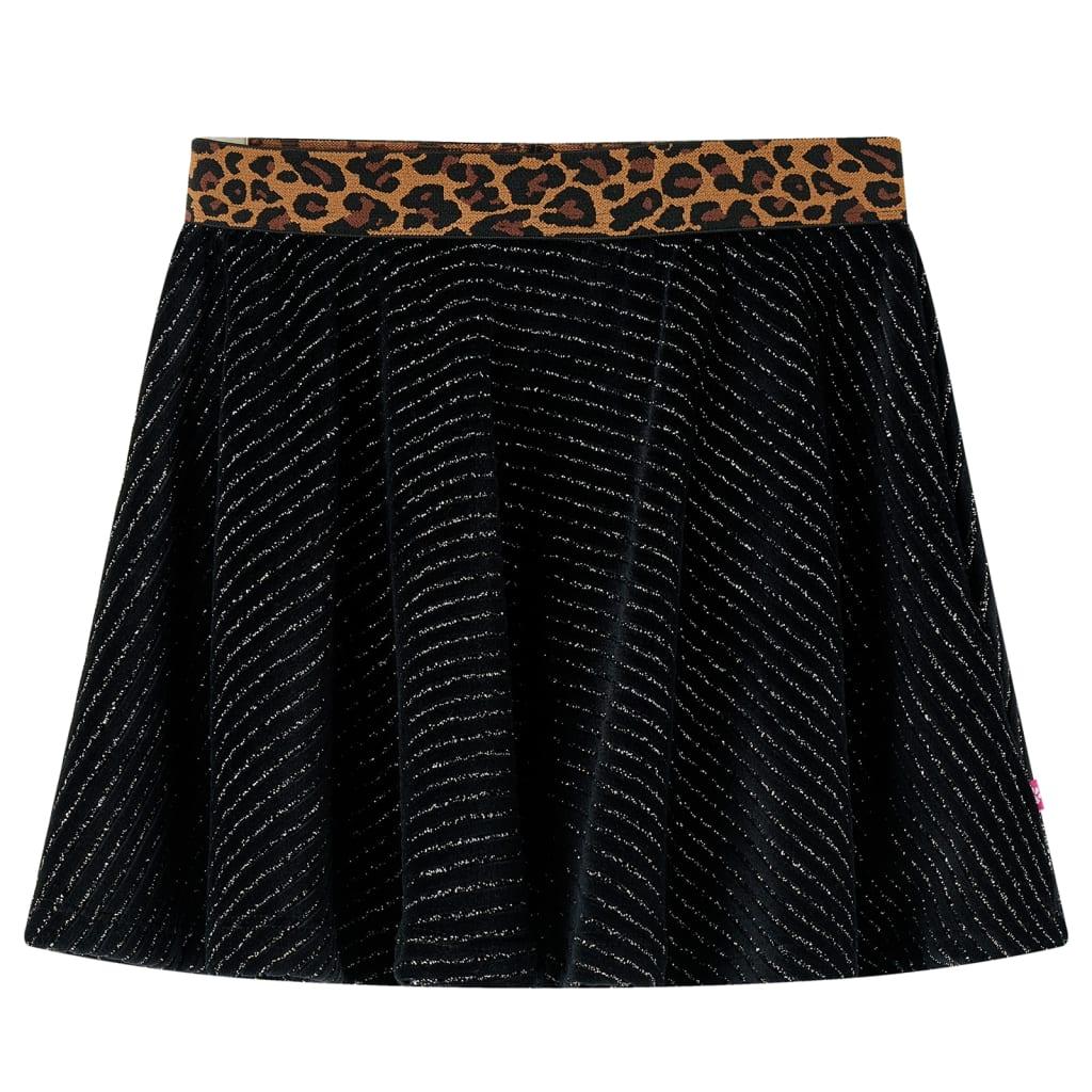 Kids' Skirt With Leopard Waistband Black 128