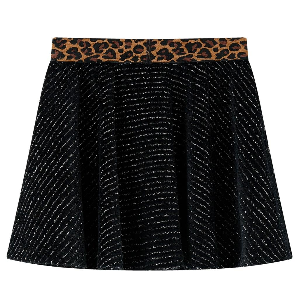 Kids' Skirt With Leopard Waistband Black 128