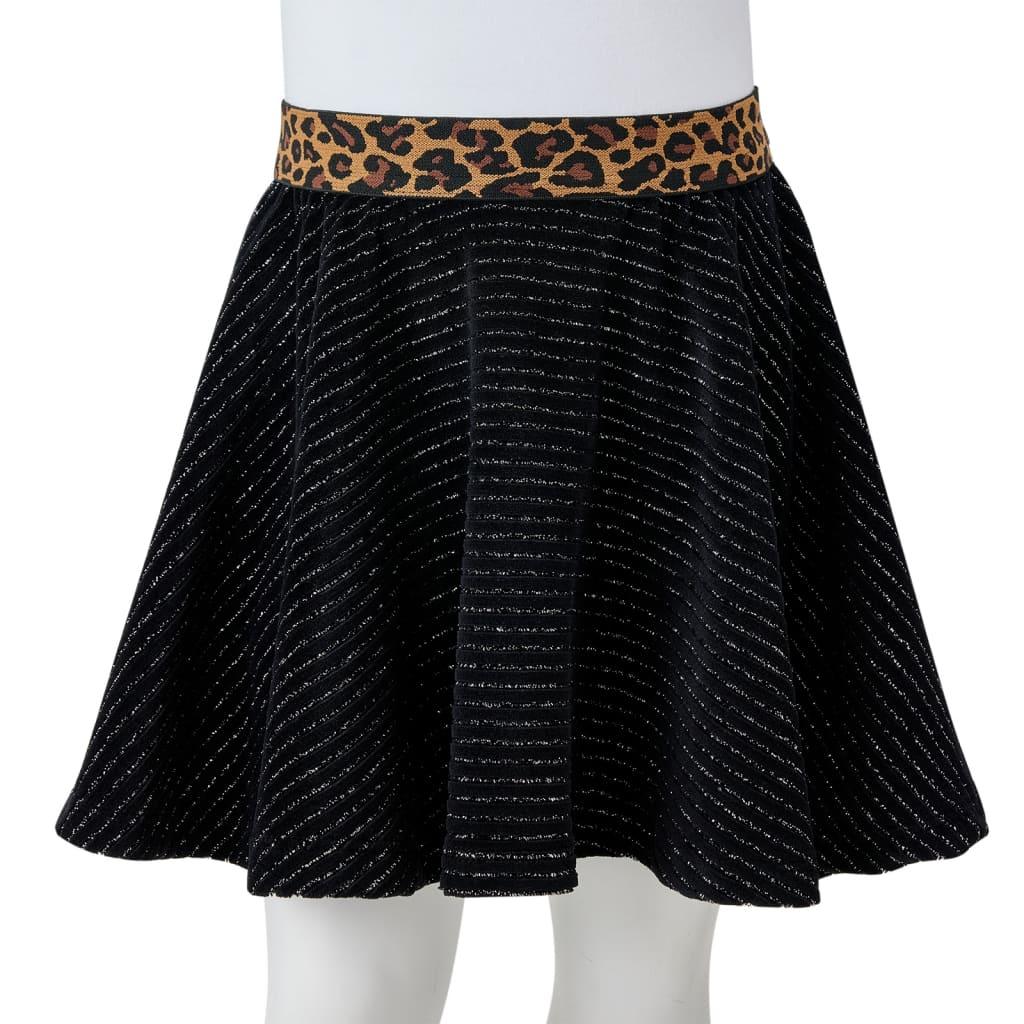 Kids' Skirt With Leopard Waistband Black 128