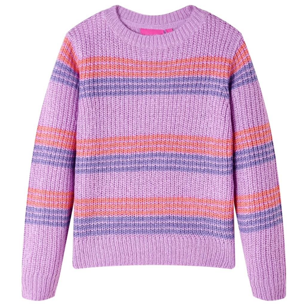 Kids' Sweater Stripes Knitted Lilac And Pink 116