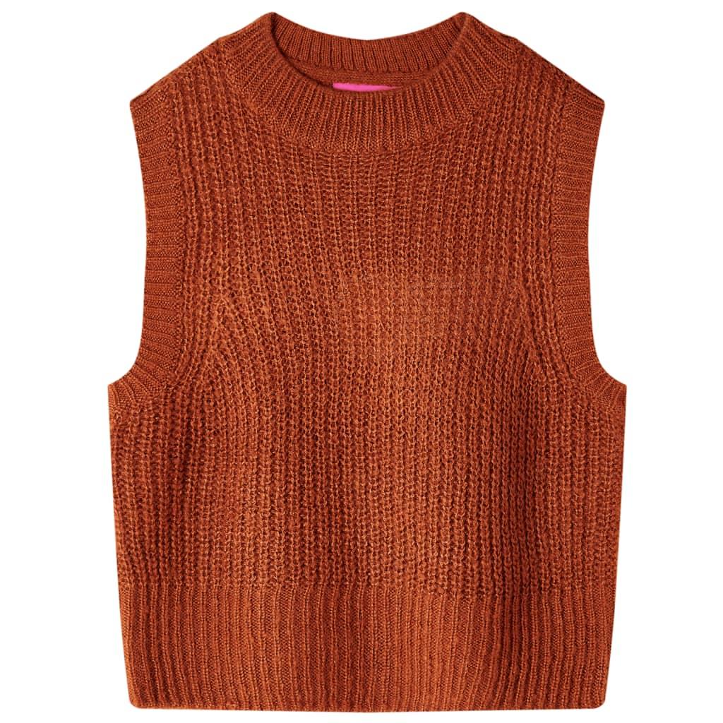 Kids' Sweater Vest Knitted Cognac 116