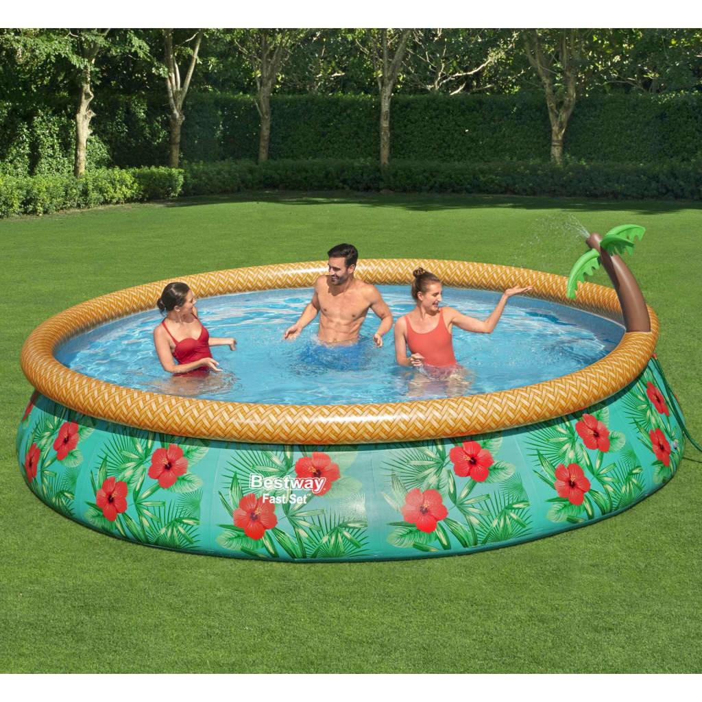 Bestway Fast Set Inflatable Paradise Palms Pool Set 457X84 Cm