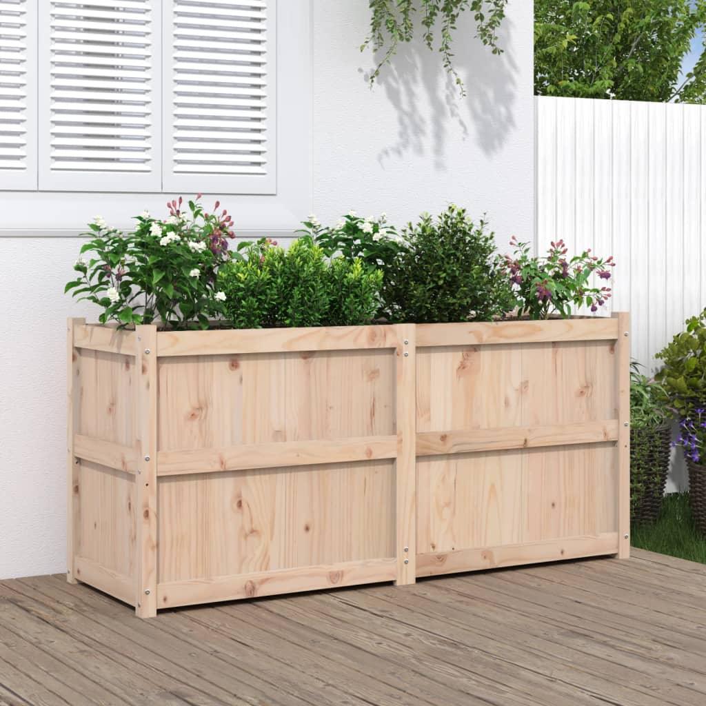 Garden Planter White 150X50X70 Cm Solid Wood Pine