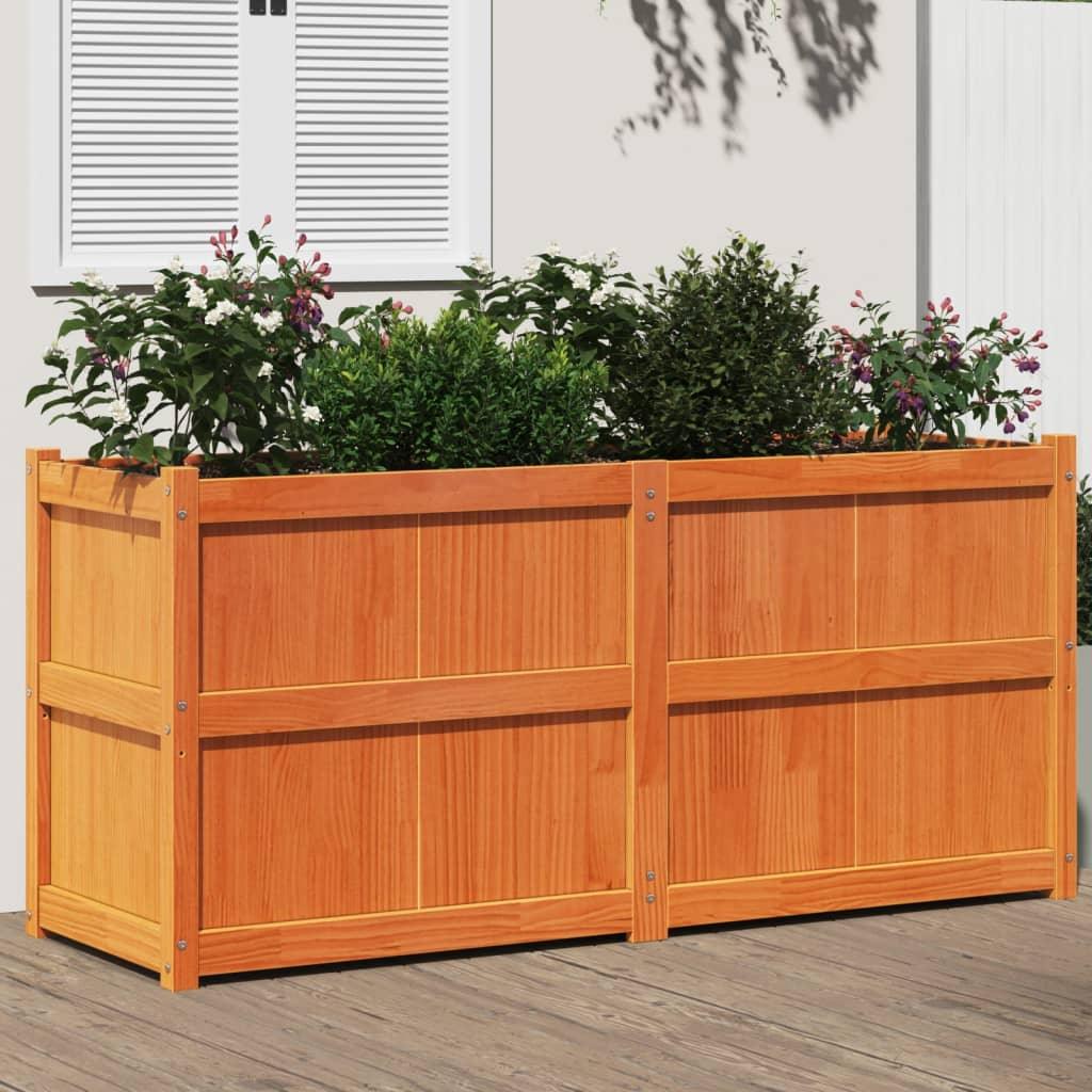 Garden Planter White 150X50X70 Cm Solid Wood Pine