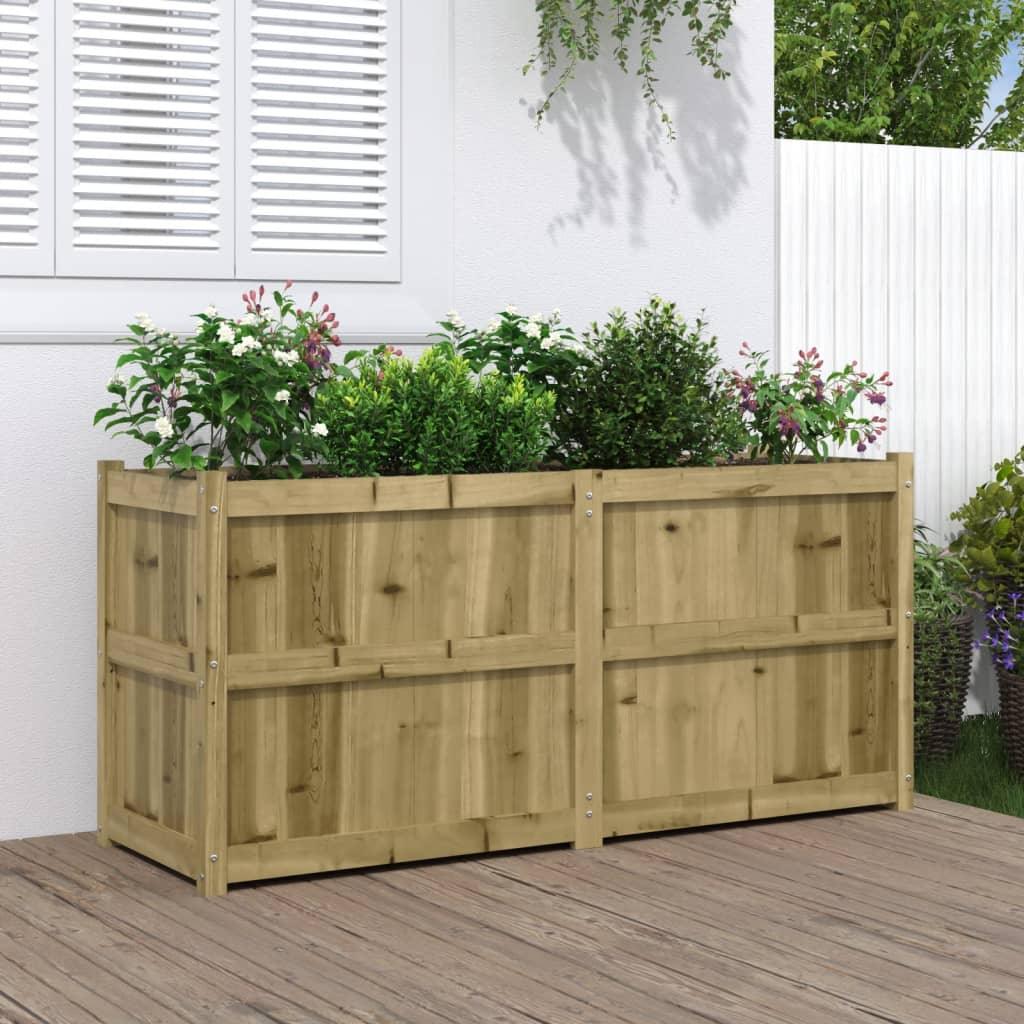 Garden Planter White 150X50X70 Cm Solid Wood Pine