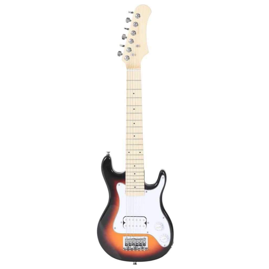 Electric Guitar For Kids With Bag Brown And White 3/4 30&quot;