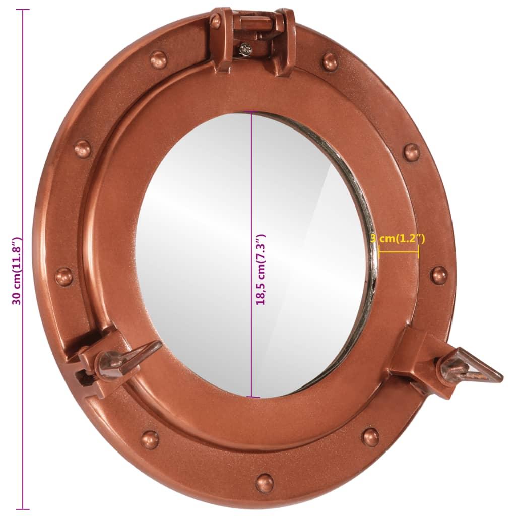  Porthole Mirror Wall Hanging Ø30 Cm Aluminium And Glass