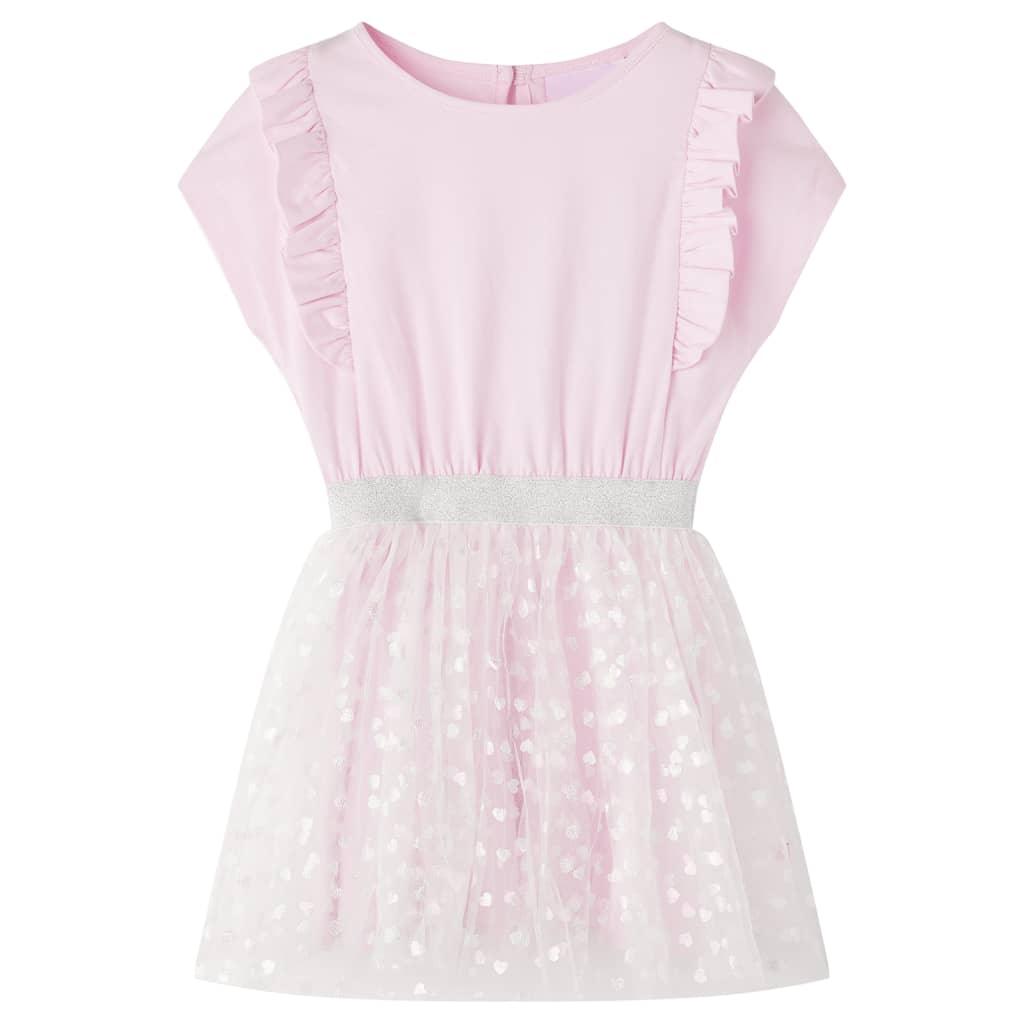 Kids' Dress With Ruffles Light Pink 128