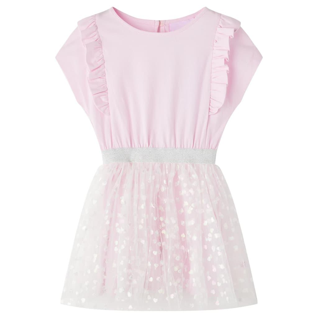 Kids' Dress With Ruffles Light Pink 128