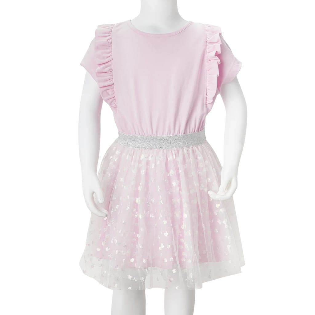 Kids' Dress With Ruffles Light Pink 128