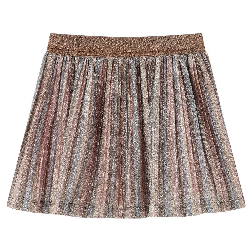 Kids' Pleated Skirt With Glitters Brown And Pink 104