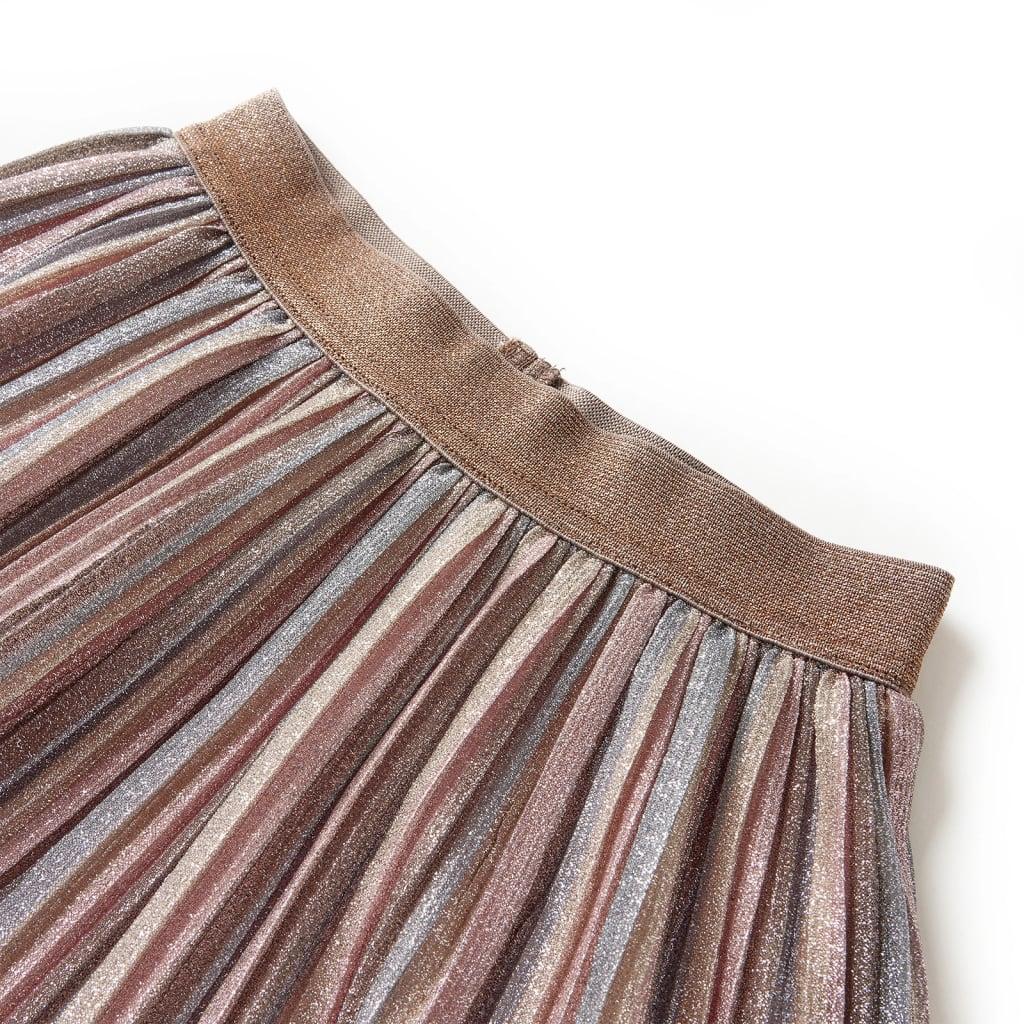 Kids' Pleated Skirt With Glitters Brown And Pink 104