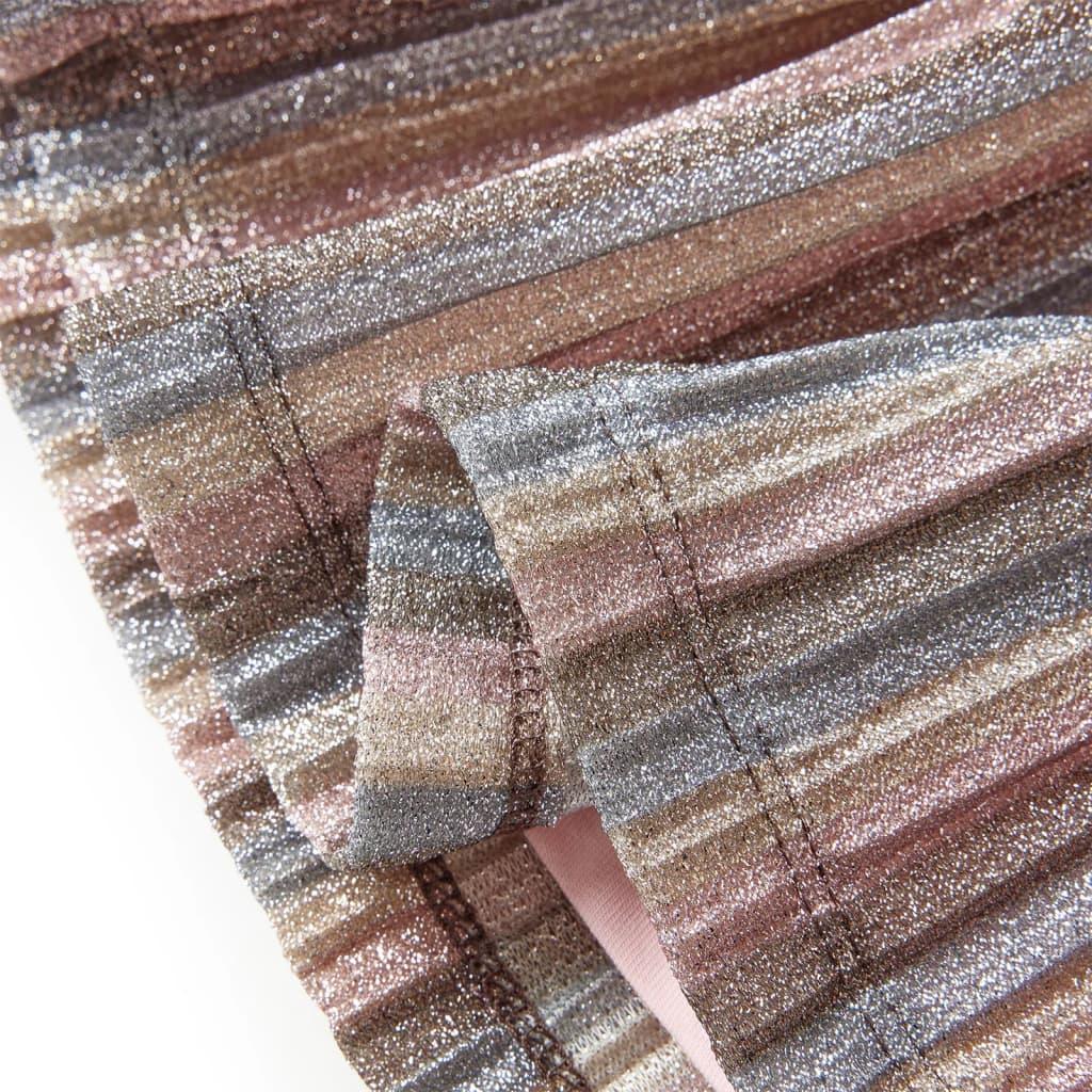 Kids' Pleated Skirt With Glitters Brown And Pink 104