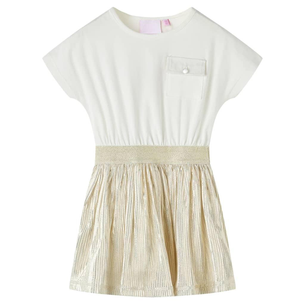 Kids' Dress With Short Sleeves Ecru 104