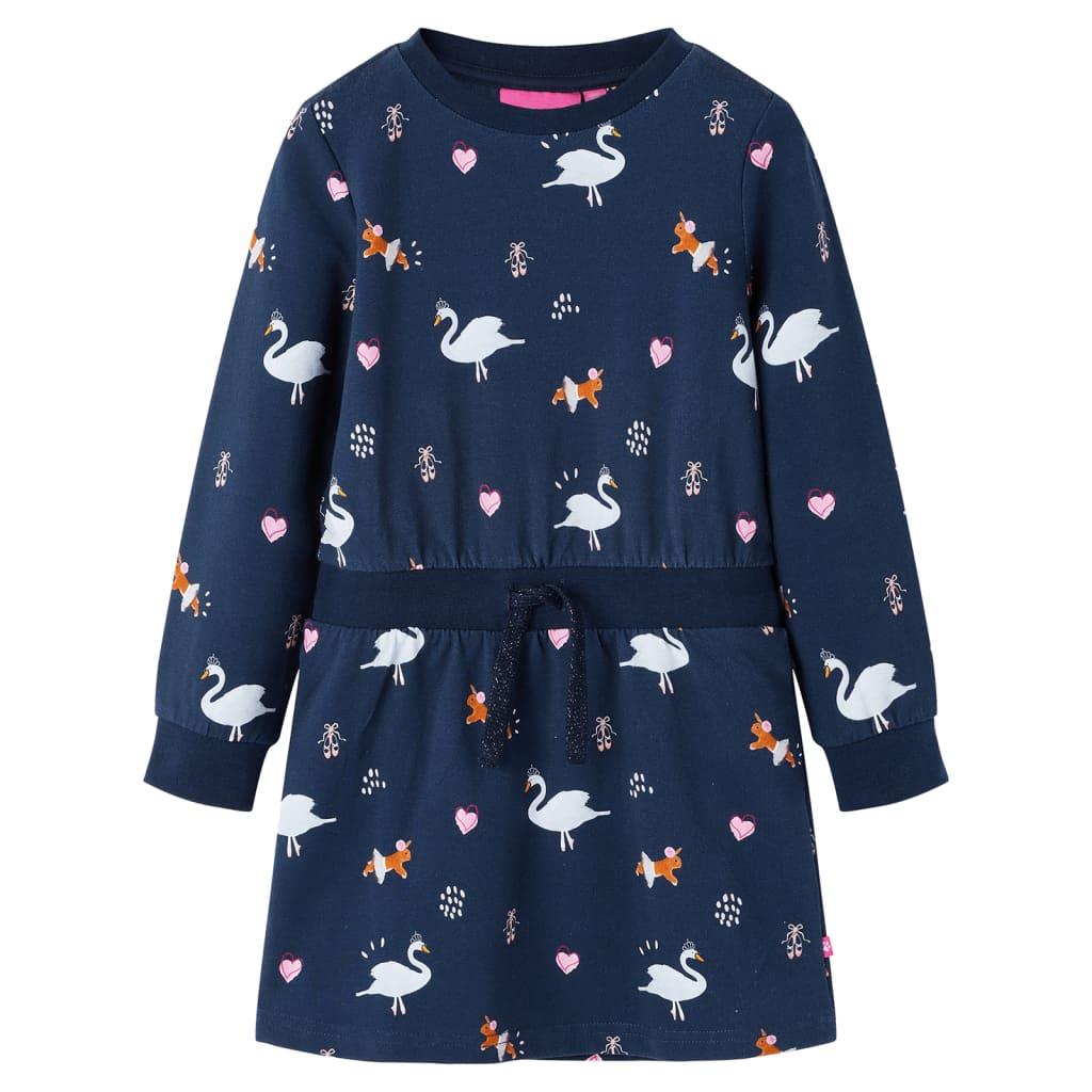 Kids' Dress With Long Sleeves Navy 116