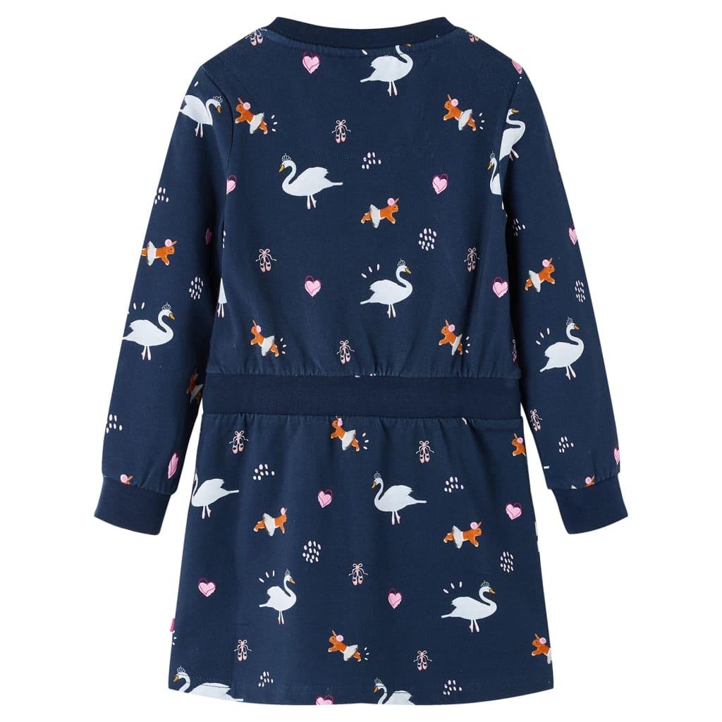 Kids' Dress With Long Sleeves Navy 116