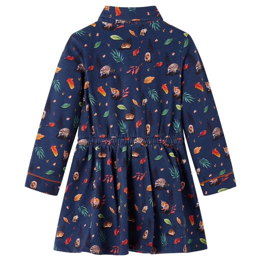 Kids' Dress With Long Sleeves Navy 128