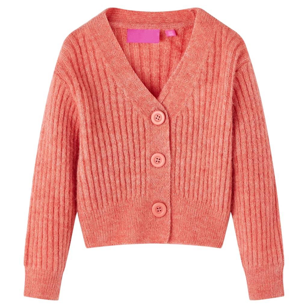 Kids' Cardigan Knitted Medium Pink 128