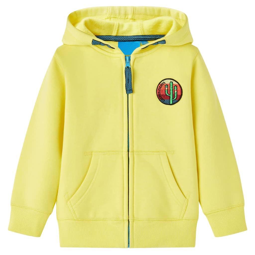 Kids' Hooded Sweatshirt With Zip Light Yellow 128