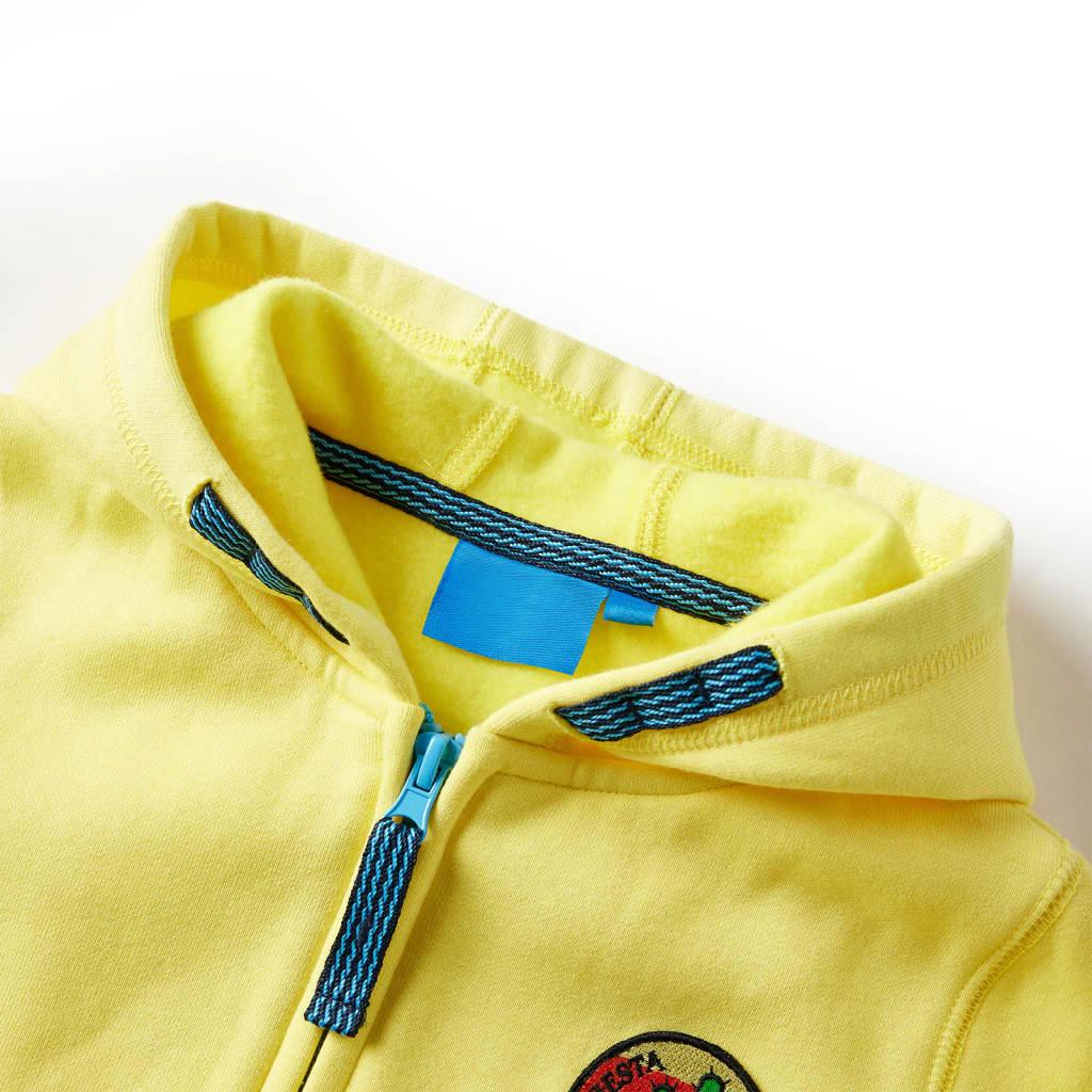 Kids' Hooded Sweatshirt With Zip Light Yellow 128