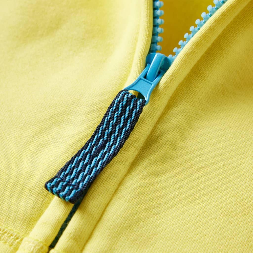 Kids' Hooded Sweatshirt With Zip Light Yellow 128