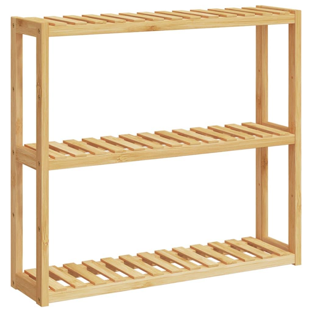 Bathroom Shelf 3-Tier Wall-Mounted 60X15X54 Cm Bamboo