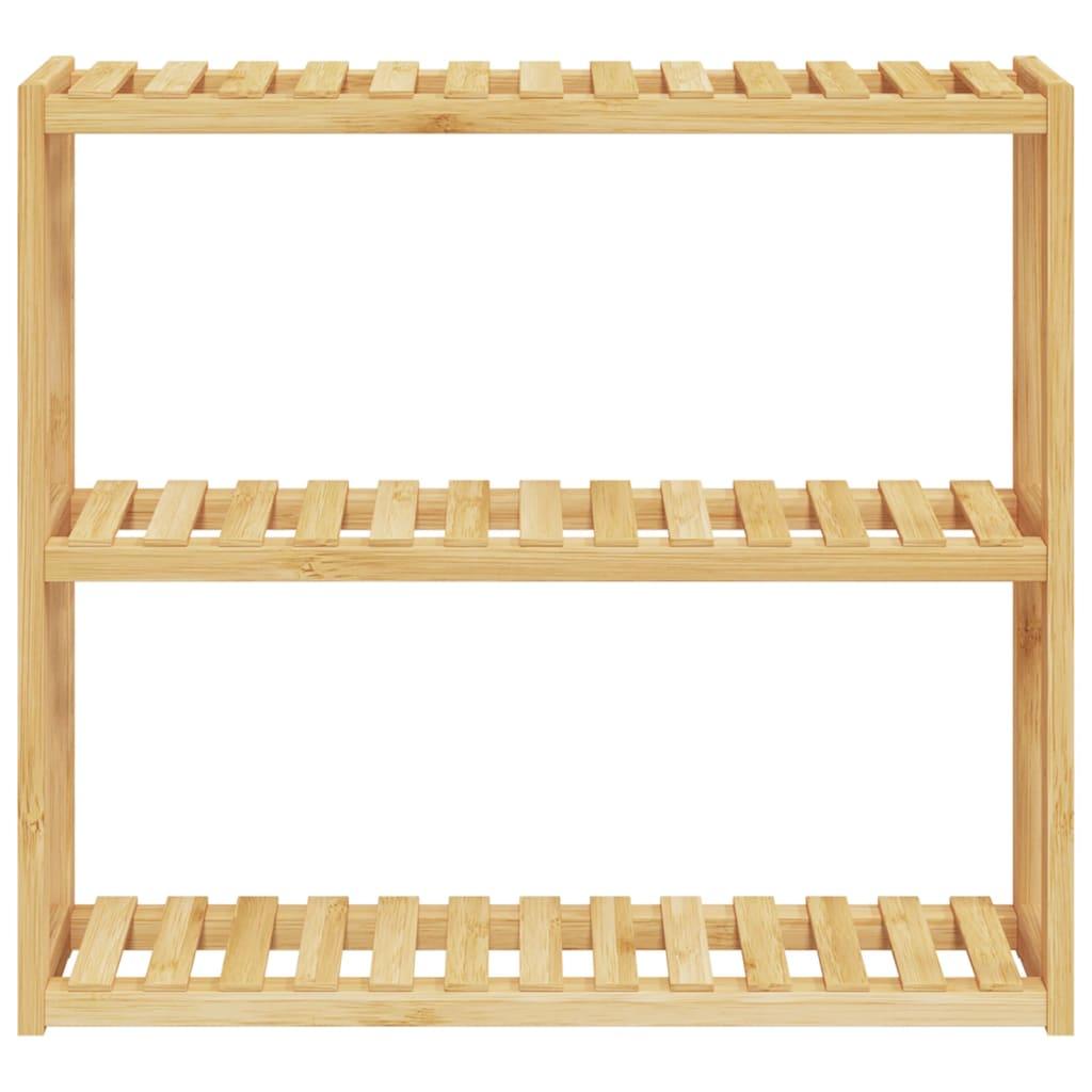 Bathroom Shelf 3-Tier Wall-Mounted 60X15X54 Cm Bamboo