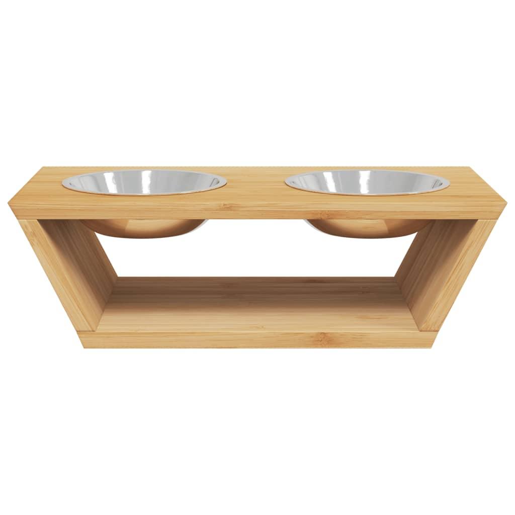 Raised Dog Bowls 35.5X18X10.5 Cm Bamboo