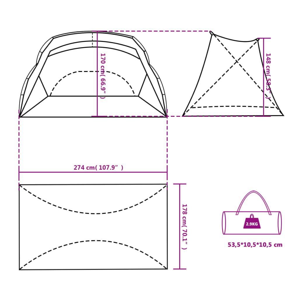 Beach Tent 274X178X170/148 Cm 185T Polyester