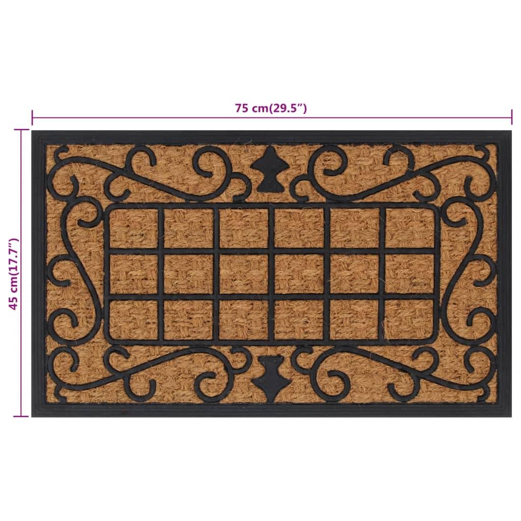 Door Mat Rectangular 45X75 Cm Rubber And Coir