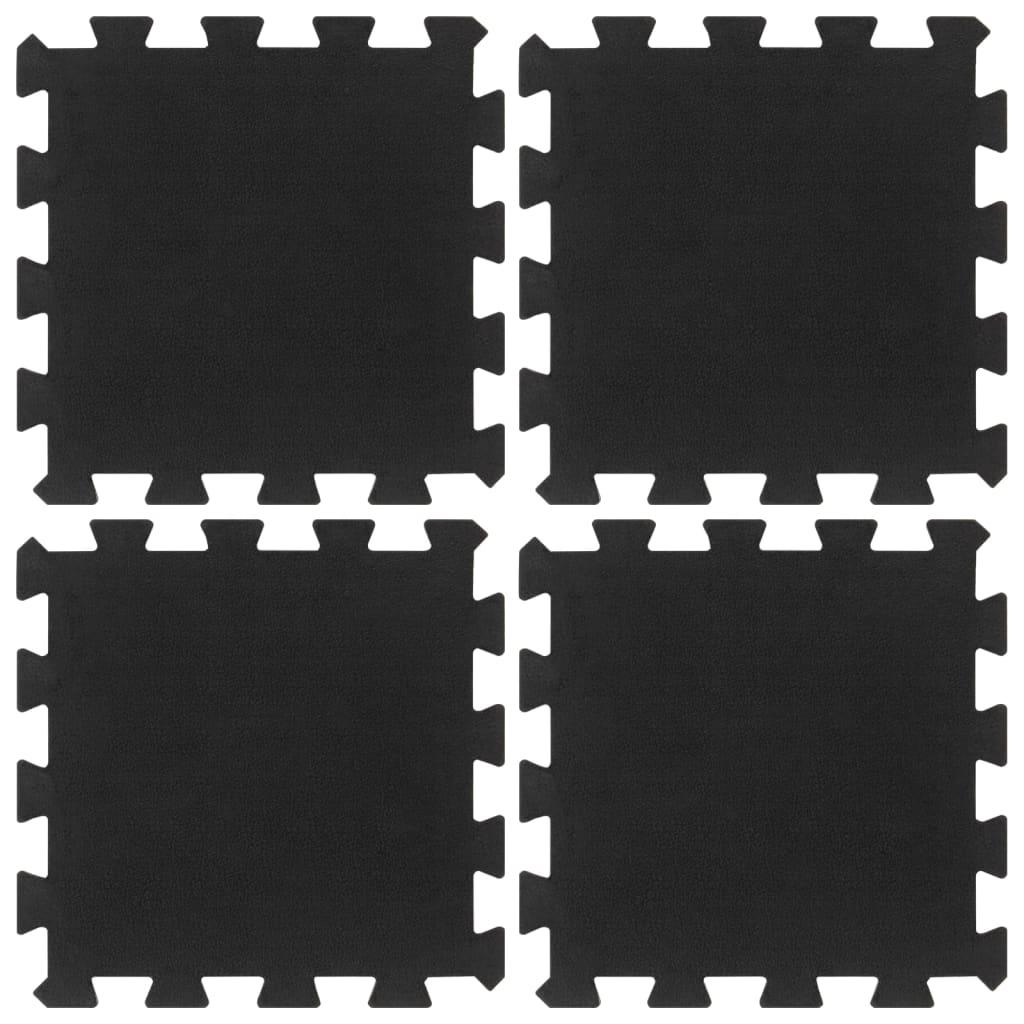 Rubber Floor Tiles 4 Pcs Black 16 Mm 30X30 Cm