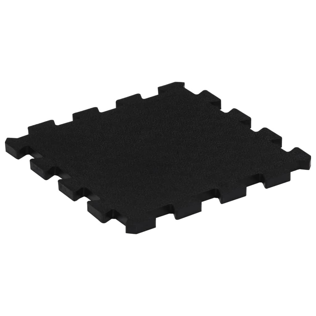 Rubber Floor Tiles 4 Pcs Black 16 Mm 30X30 Cm