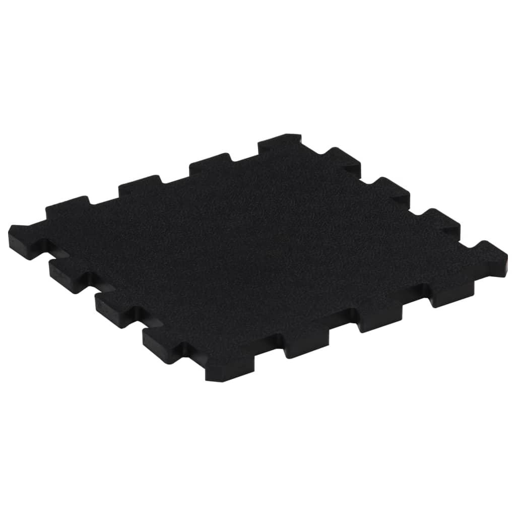 Rubber Floor Tiles 9 Pcs Black 16 Mm 30X30 Cm