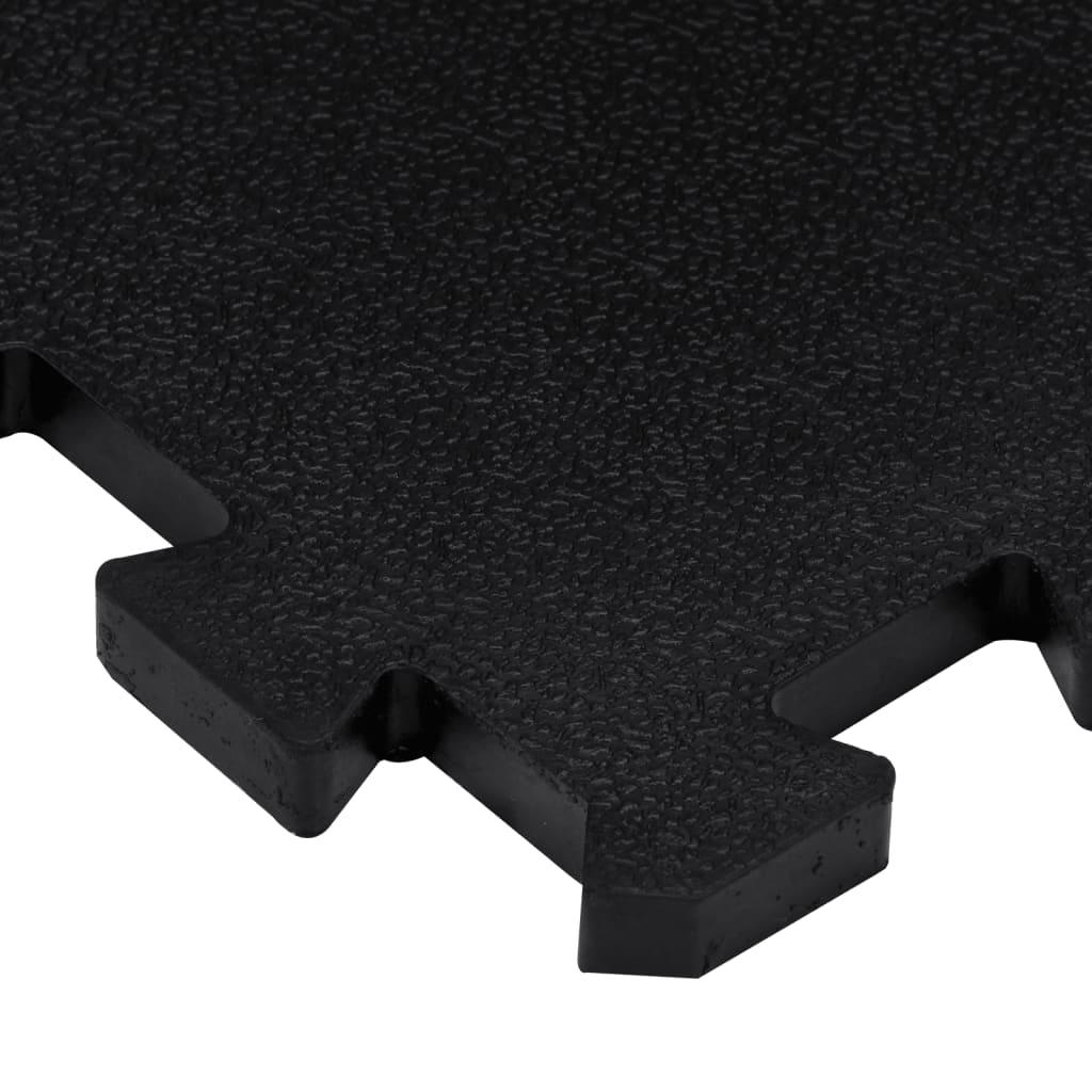 Rubber Floor Tiles 9 Pcs Black 16 Mm 30X30 Cm