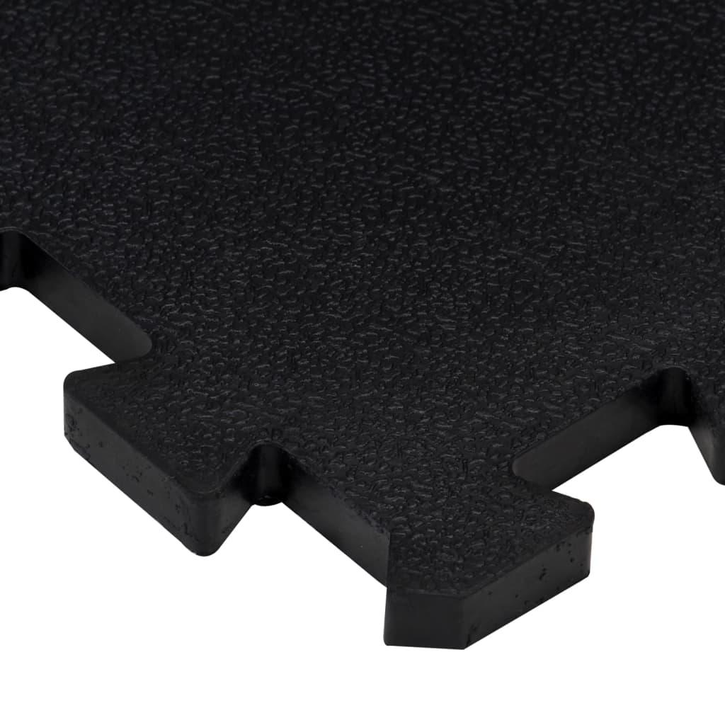 Rubber Floor Tiles 16 Pcs Black 16 Mm 30X30 Cm