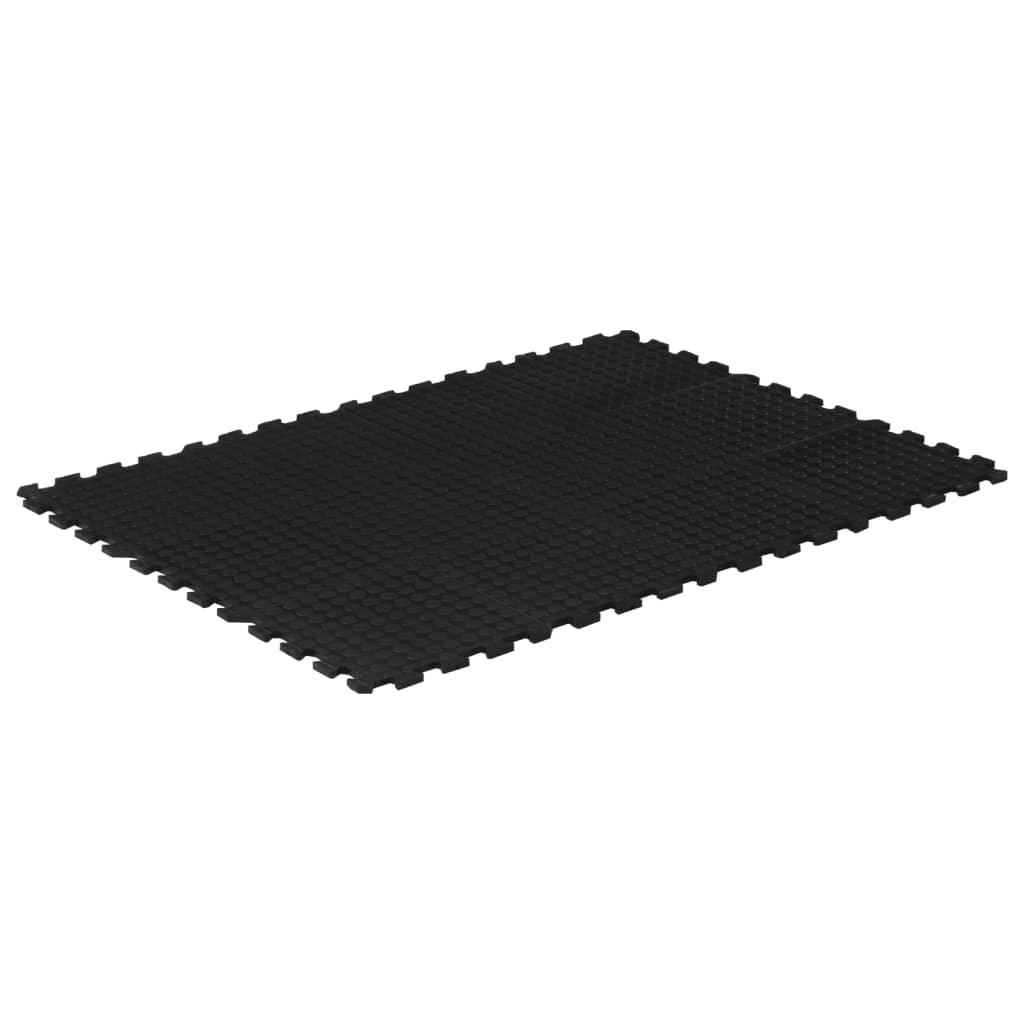 Rubber Floor Tile Black 12 Mm 90X120 Cm