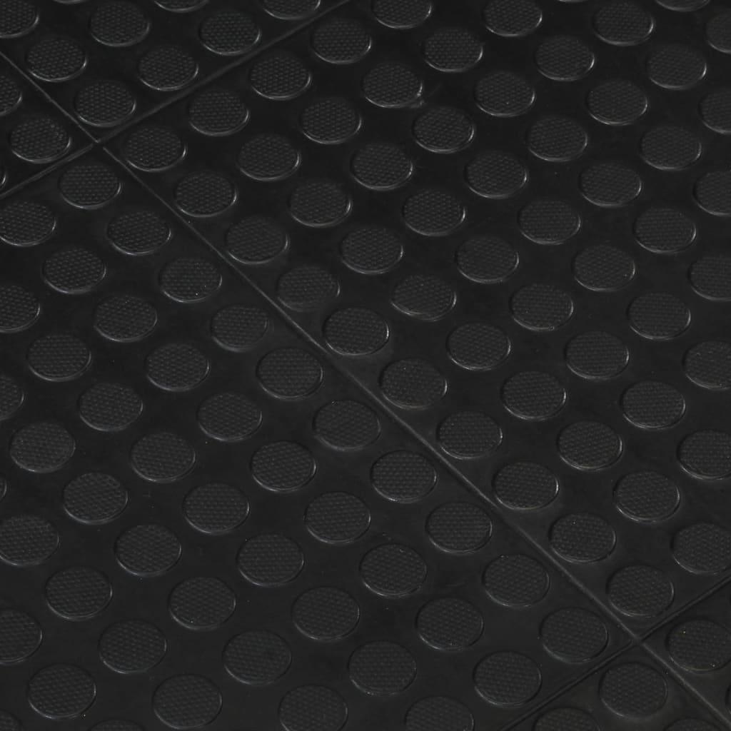 Rubber Floor Tile Black 12 Mm 90X120 Cm