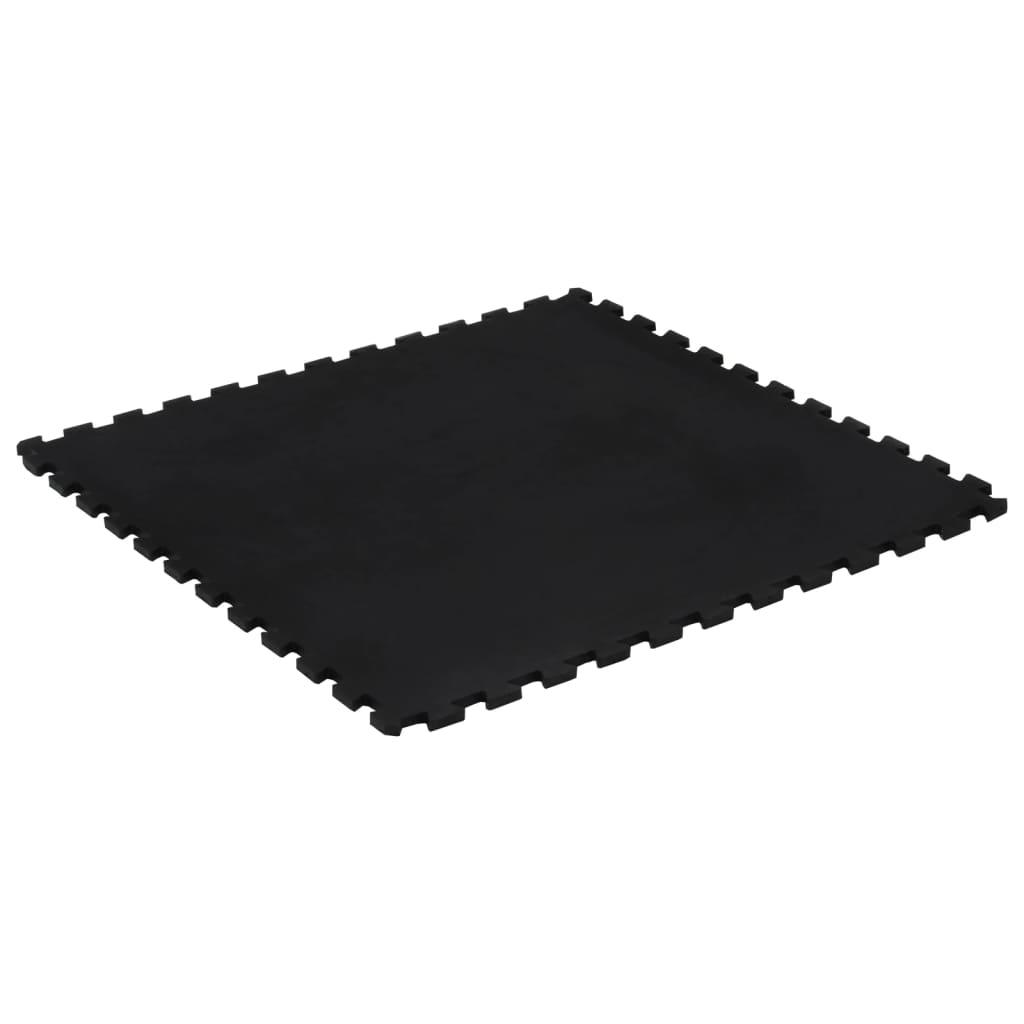 Rubber Floor Tile Black 12 Mm 100X100 Cm